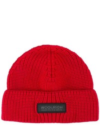 Woolrich Knitted Logo Patch Beanie