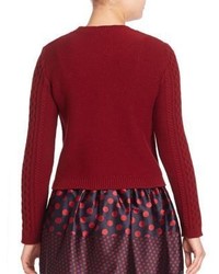 RED Valentino Virgin Wool Cable Knit Sweater