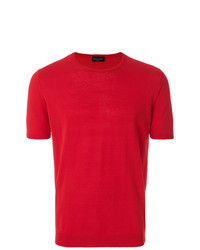 Red Knit Crew-neck T-shirt