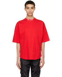 Palm Angels Red Oversized T Shirt