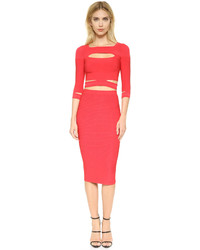 Cushnie et Ochs Cropped Slashed Knit Top