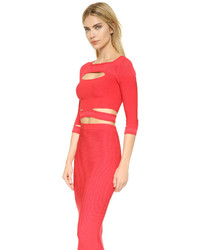 Cushnie et Ochs Cropped Slashed Knit Top