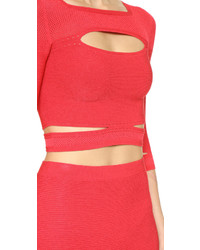 Cushnie et Ochs Cropped Slashed Knit Top