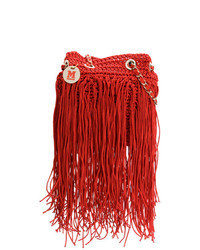 Red Knit Crossbody Bag