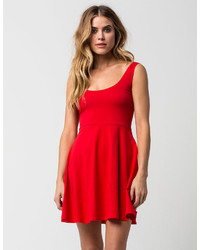 Angie Solid Knit Skater Dress