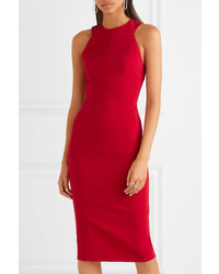 Victoria Beckham Stretch Knit Dress Red