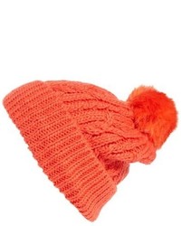 Red Knit Fluffy Beanie