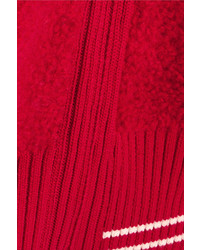 Miu Miu Oversized Boucl Knit Cardigan Red