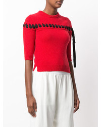 Fendi Lace Embroidered Knit Top