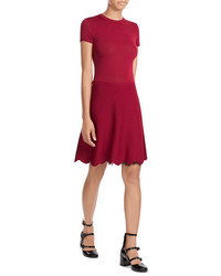 RED Valentino Knit Dress With Lace Hem Detail