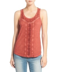 Red Knit Lace Tank