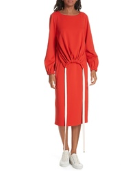 Tibi Mercer Knit Ruched Front Tie Dress