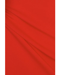 SOLACE London Raina Stretch Knit Midi Dress Tomato Red