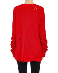 Helmut Lang Distressed Wool Cashmere Sweater