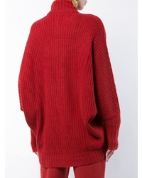 Sally Lapointe Draped Rib Knit Turtleneck Sweater