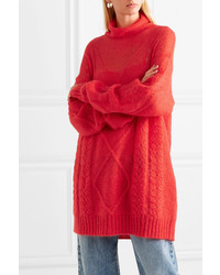 Maison Margiela Oversized Mohair Blend Turtleneck Sweater