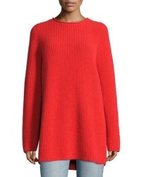 The Row Taby Heavy Cashmere Oversized Sweater Bright Red