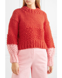The Knitter The Zip Zap Two Tone Wool Sweater