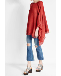 Red Knit Poncho