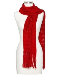 Sylvia Alexander Loose Knit Scarf With Fringe Assorted Colors