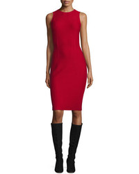 Red Knit Sheath Dress