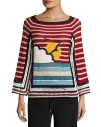 RED Valentino Beach Open Knit Cotton Sweater