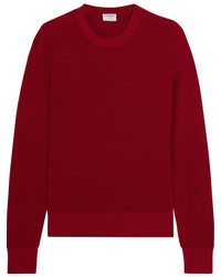 Frame Waffle Knit Cotton And Cashmere Blend Sweater Red