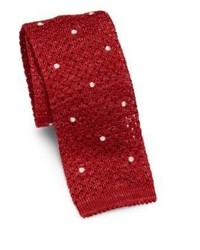 Isaia Dot Knit Cotton Tie