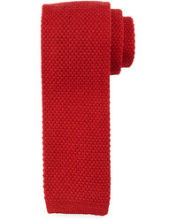 Neiman Marcus Solid Wool Tie Dark Red