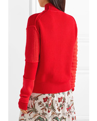 MCQ Alexander Ueen Wool And Cashmere Blend Turtleneck Sweater Red