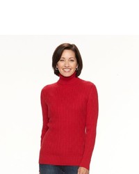 croft & barrow Cable Knit Turtleneck Sweater