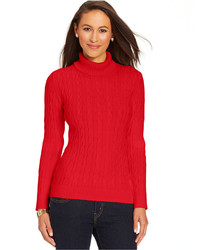 Charter Club Cable Knit Turtleneck Sweater
