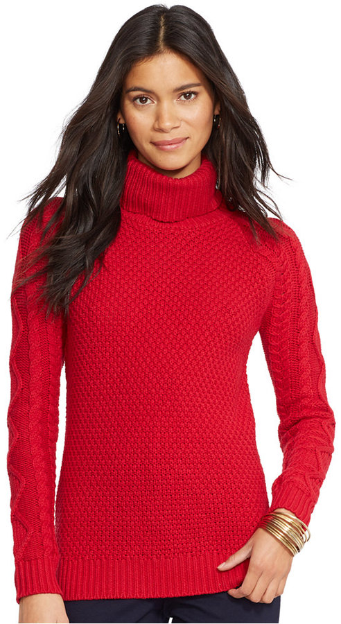 Lauren Ralph Lauren Cable Knit Turtleneck Sweater | Where to buy ...