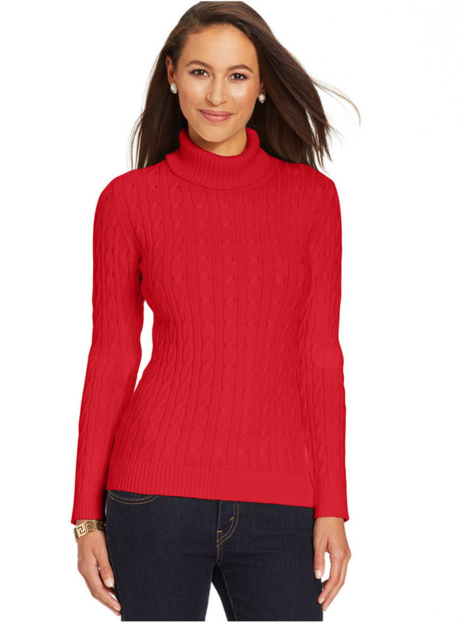 Charter Club Cable Knit Turtleneck Sweater | Where to buy & how to wear