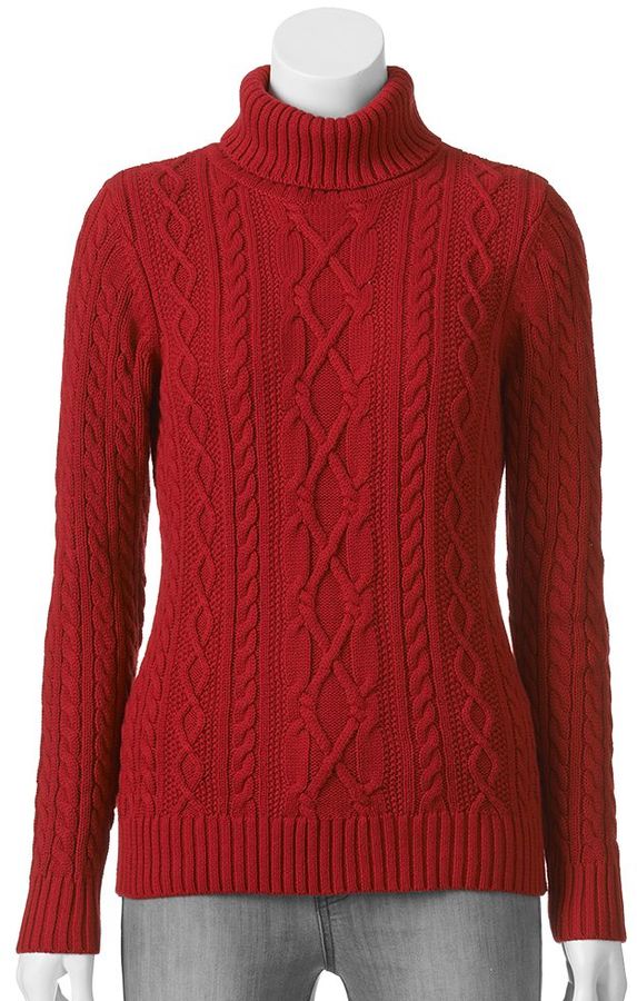 Croft Barrow Cable Knit Turtleneck Sweater, $44 | Kohl's | Lookastic