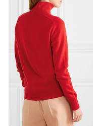 Victoria Beckham Embroidered Cashmere Blend Turtleneck Sweater