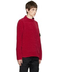 Stone Island Red Chenille Sweater
