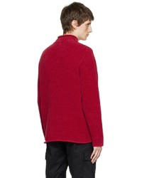 Stone Island Red Chenille Sweater