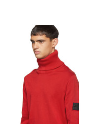 Stone Island Shadow Project Red Knit Turtleneck