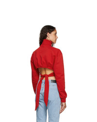 Opening Ceremony Red Self Tie Cropped Turtleneck