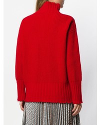 MSGM Ribbed Notch Detail Roll Neck Sweater