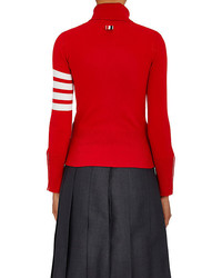 Thom Browne Striped Sleeve Cashmere Turtleneck Sweater