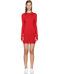 Red Knit Wool Dress