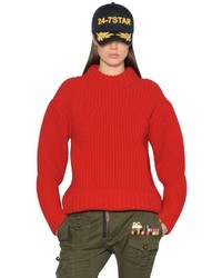 Red Knit Wool Sweater