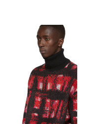 Alexander McQueen Red And White Mohair Turtleneck