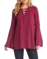 Karen Kane Bell Sleeve Lace Up Top