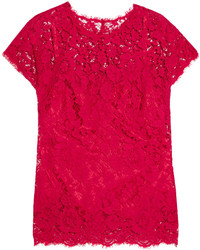 Dolce & Gabbana Guipure Lace Top Red