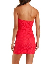 Charlotte Russe Notched Strapless Lace Dress