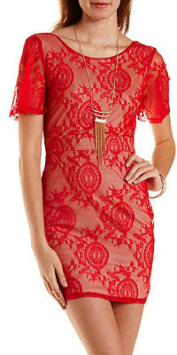 charlotte russe red lace dress