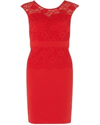 Scarlett B Red Jenny Lace Bodycon Dress
